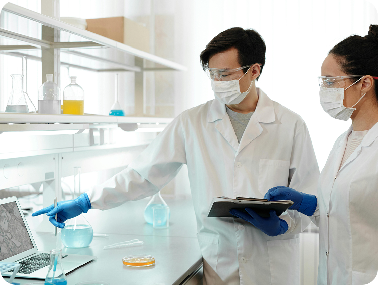 Healthcare professionals in a clinical setting